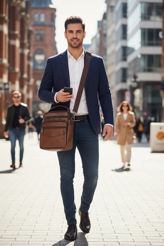 Borsa da uomo nera