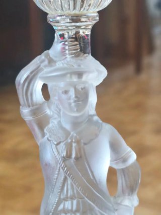 Candelabro antiguo cristal mosquetero Francia
