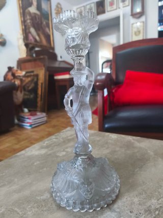 Candelabro antiguo cristal mosquetero Francia