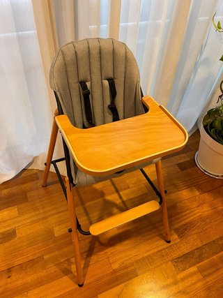 Trona + Hamaca Newborn Madera Gris