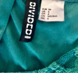Abito corto pizzo verde H&M cottone