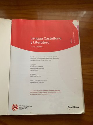 Lengua castellana y literatura 1 Bachillerato