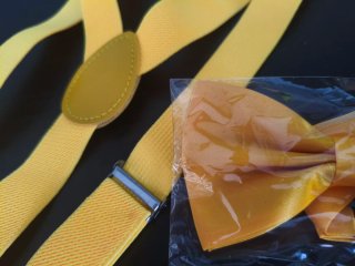 Conjunto Pajarita y Tirantes Amarillo