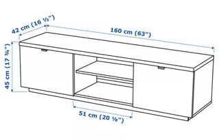 Mueble TV blanco con cajones