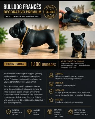 Escultura Perro Bulldog Francés Negra Felipao