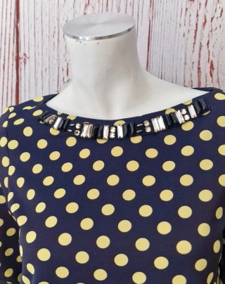 Blusa Zara Lunares con Pedrería