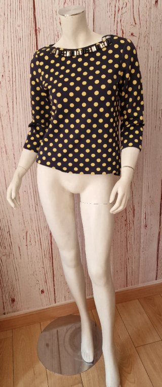 Blusa Zara Lunares con Pedrería