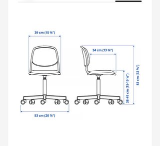 Silla de escritorio Ikea azul y blanca