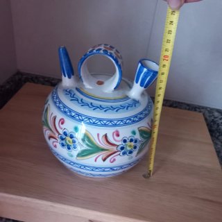 Botijo de preciosa cerámica artesanal pintado