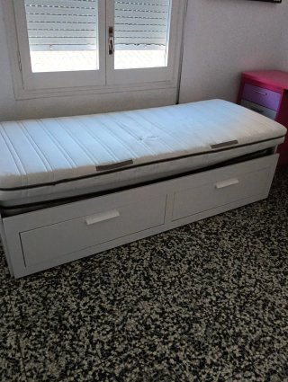 Cama nido con colchón y cajones