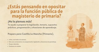 Preparadora de oposiciones de primaria en Castilla