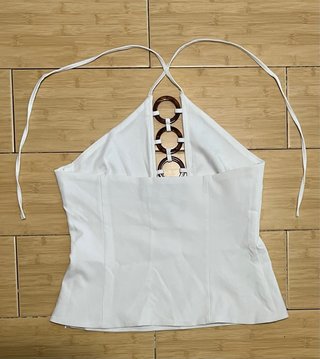 Top Blanco Anillas Carey Zara