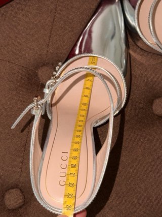 Sandali Gucci tacco a zeppa argento