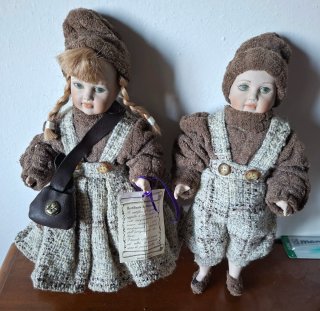 2 Bambole Ceramica Vintage Made in Italy