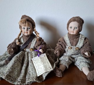 2 Bambole Ceramica Vintage Made in Italy