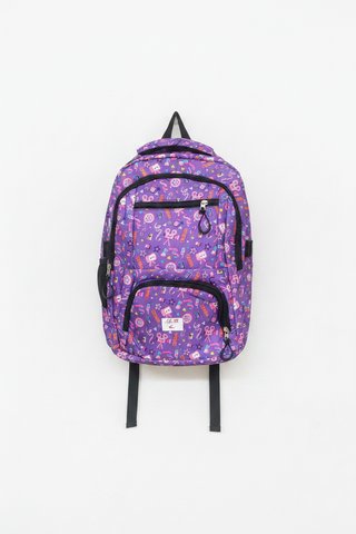Mochila con estampado de plumas