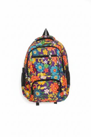 Mochila con estampado de plumas