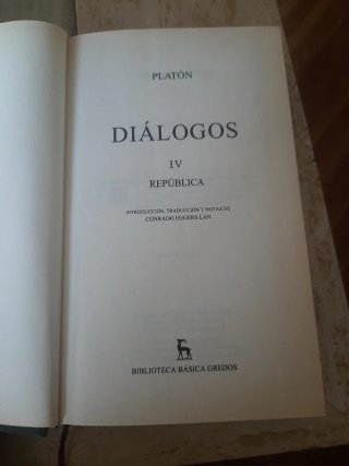 Libro Diálogos IV de Platón