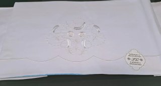 Trio bordado/ Bajera Ajustable Blanca
