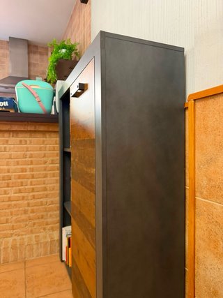 Mueble auxiliar almacenaje madera y metal