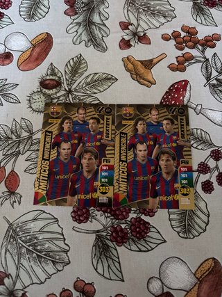 2 Cartas Fútbol FC Barcelona Miticos Invencibles