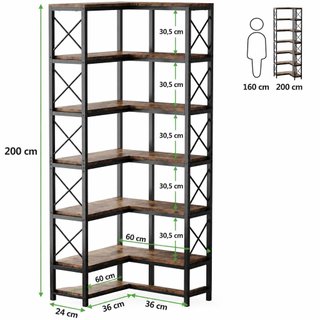 Estanteria esquinera 7 niveles 200cm industrial