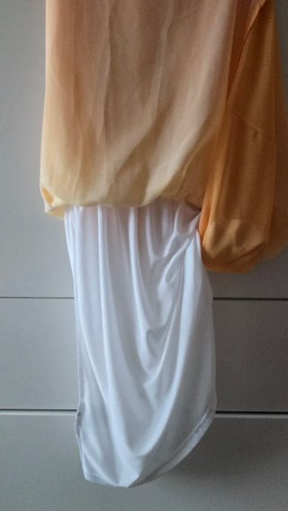 Vestido degradado rosa,amarillo,naranja. Talla+14