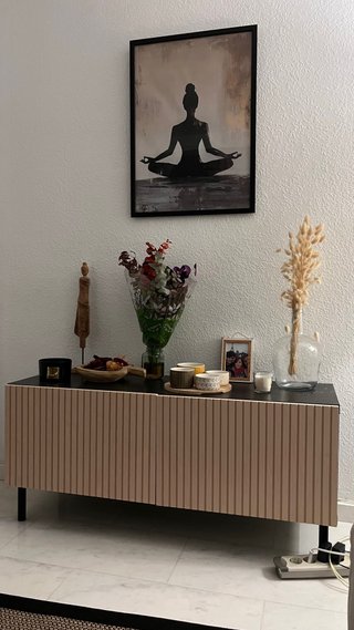 Mueble TV Beige y Negro