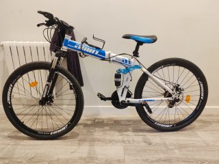 Bicicleta Plegable Montaña Blanca y Azul