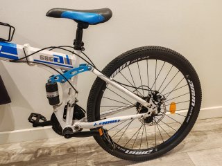 Bicicleta Plegable Montaña Blanca y Azul