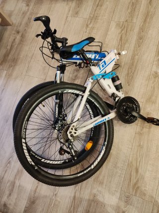 Bicicleta Plegable Montaña Blanca y Azul