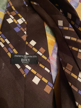 Cravatta Seta Roxy Roma Marrone Multicolore