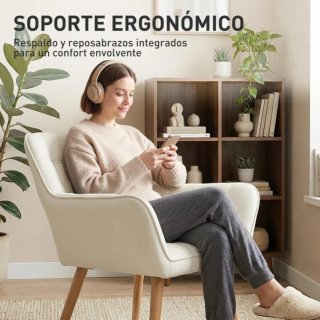 Butaca de tela y madera