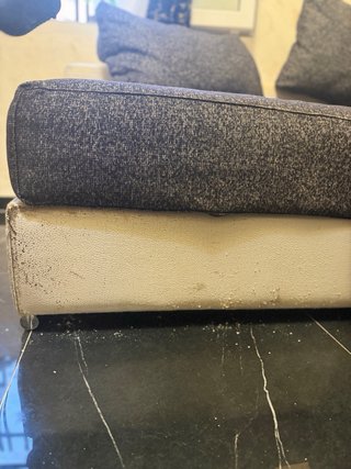 Sofá modular grande beige y gris Negro