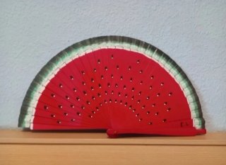 Abanico sandía pintado a mano