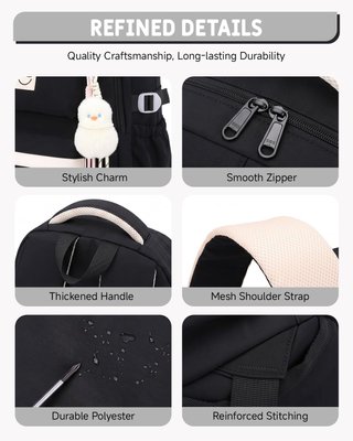 TANOU Mochila 6 Ruedas 26L Oxford 300D Niña Negra