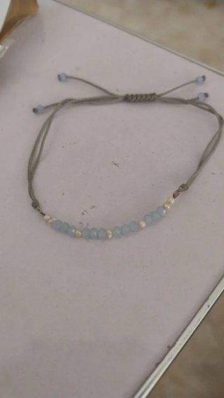 Pulsera aguamarina con perlas