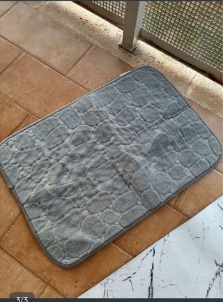 3 Tappeti da Bagno Grigi e Marmo