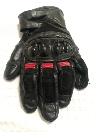 Guanti Moto in Pelle Nero e Rosso