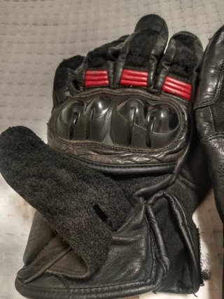 Guanti Moto in Pelle Nero e Rosso