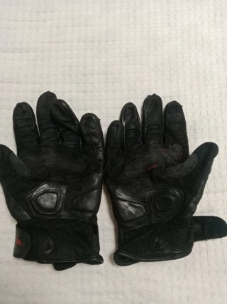 Guanti Moto in Pelle Nero e Rosso