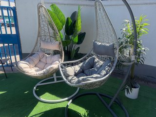 Silla Mecedora Colgante con Cesta Gris