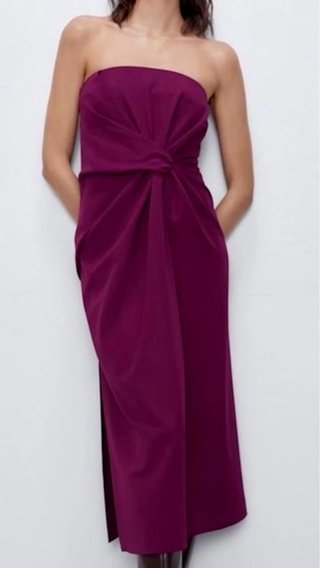 Vestido Midi Palabra Honor Zara