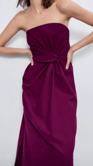 Vestido Midi Palabra Honor Zara