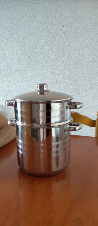 Couscousera, olla de vapor.De acero inoxidable 6L