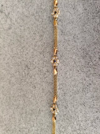 Pulsera de Oro 18k Zafiros y Circonita