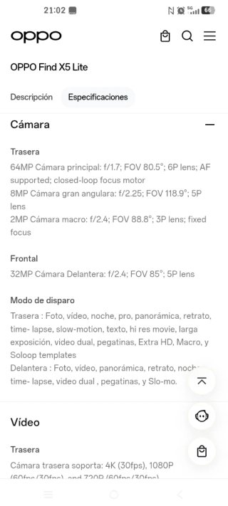 Oppo Find X5 Lite 256GB Azul Marino