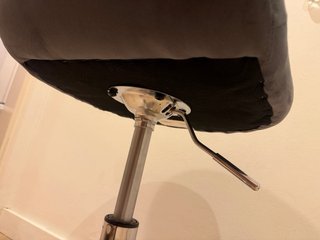 Taburete Oficina Tocador Terciopelo Gris