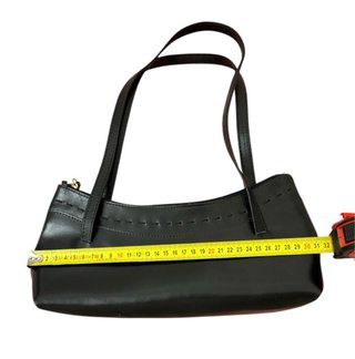 Borsa Baguette Vera Pelle Nera Made in Italy Y2K