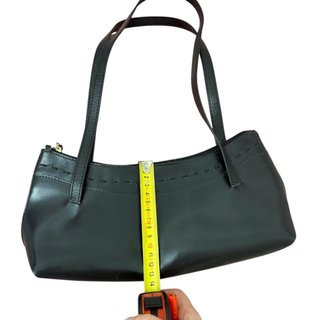 Borsa Baguette Vera Pelle Nera Made in Italy Y2K